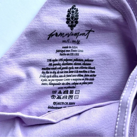 🌸NWOT Free People Movement Good Karma Ruched Crop Tank. Lavender. Size: M/L - Picture 6 of 7